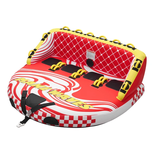 Alt view image 8 of 8 - VEVOR Towable Tubes for Boating, 4-Rider Inflatable Towable Tube for Boat to Pull, 680 lbs Capacity Water Sports Boating Tubes - with Full Nylon Cover, Dual Tow Points, Safety Valve & Padded Handles