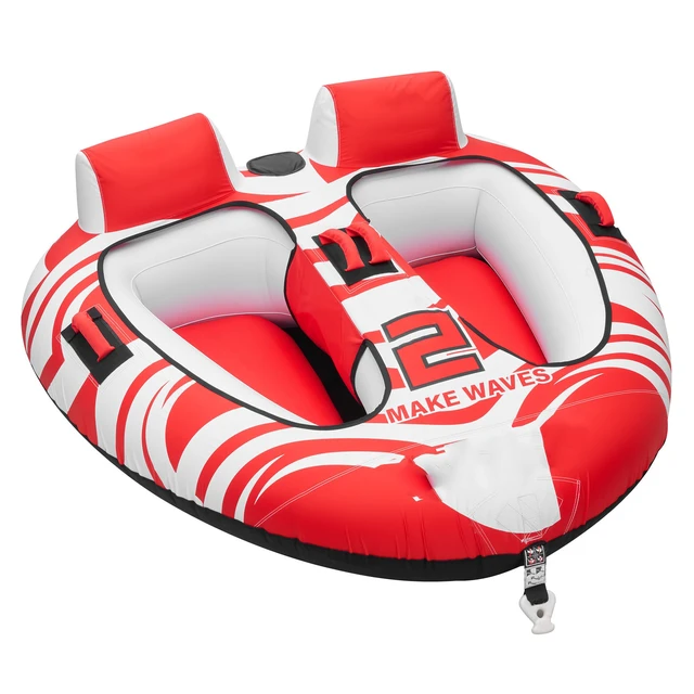 Alt view image 8 of 8 - VEVOR Towable Tubes for Boating, 2-Rider Inflatable Boat Tubes and Towables, 340 lbs Capacity Water Sport Tubes for Boat to Pull - with 2 Cockpits, Full Nylon Cover, Padded Grab Handles & Safety Valve