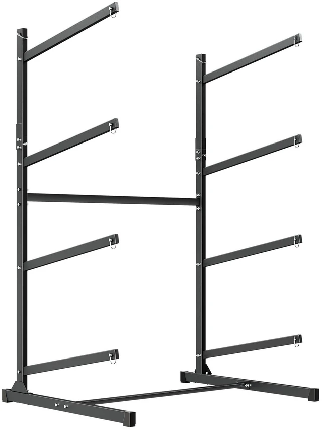 Alt view image 8 of 8 - VEVOR Kayak Storage Rack for 4 Kayaks, Holds 220 lbs, Heavy Duty Freestanding Stand for Indoor Outdoor Garage Shed Dock, Storage Rack Stand Holder for Canoe, Small Boat, SUP, Surfboard & Paddleboard