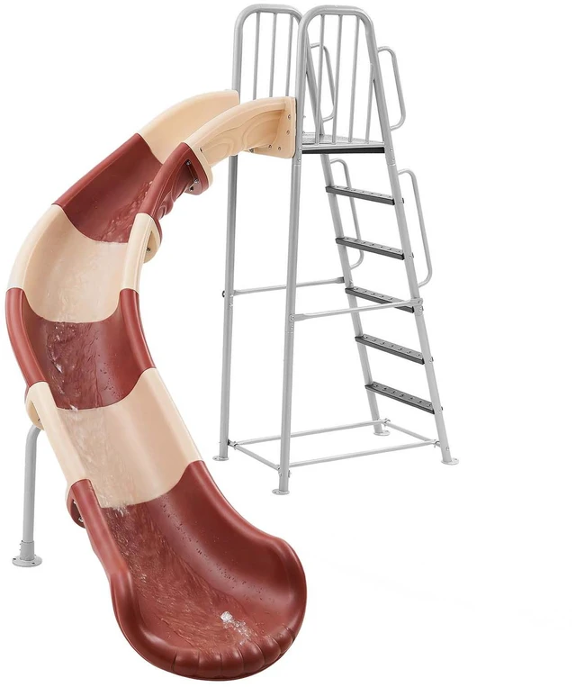 Main image of VEVOR Water Slide, Big 10 ft Outdoor Waterslide with Built in Adjustable Sprinkler and Ladder, Free Standing Pool Slide, Metal & Plastic Playground Equipment, Platform for Backyard Fun Activities