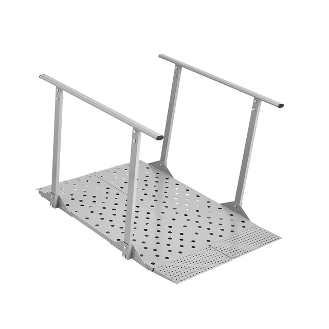 Alt view image 8 of 8 - VEVOR Wheelchair Ramp with Handrails, 44.9 x 33.5 in, Heavy Duty Carbon Steel Handicap Ramp, 440 lbs Capacity, Non-Slip Portable Threshold Ramps for Home Steps, Stairs, Doorways, Curbs, Walkers,
