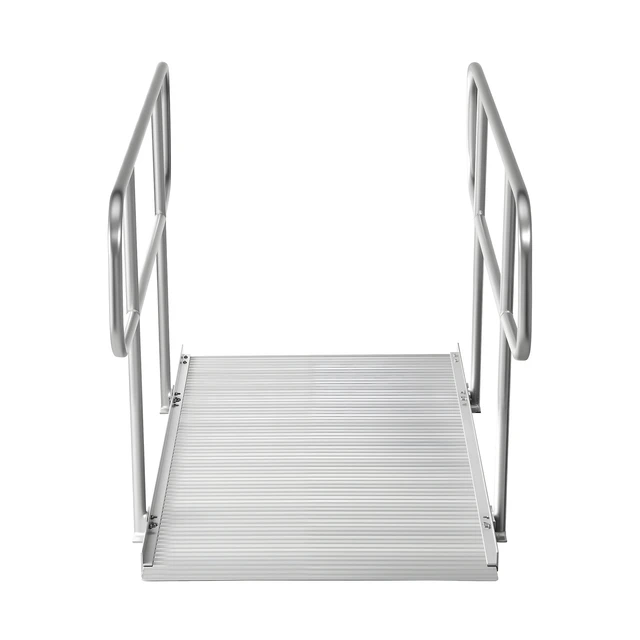 Alt view image 8 of 8 - VEVOR Wheelchair Ramp with Handrails, 71.1 x 32.7 in, Heavy Duty Wide Aluminum Wheelchair Ramp with Adjustable Legs, 1000 lbs Capacity, Portable Threshold Ramps for Home Steps, Stairs, Doorways, Curbs