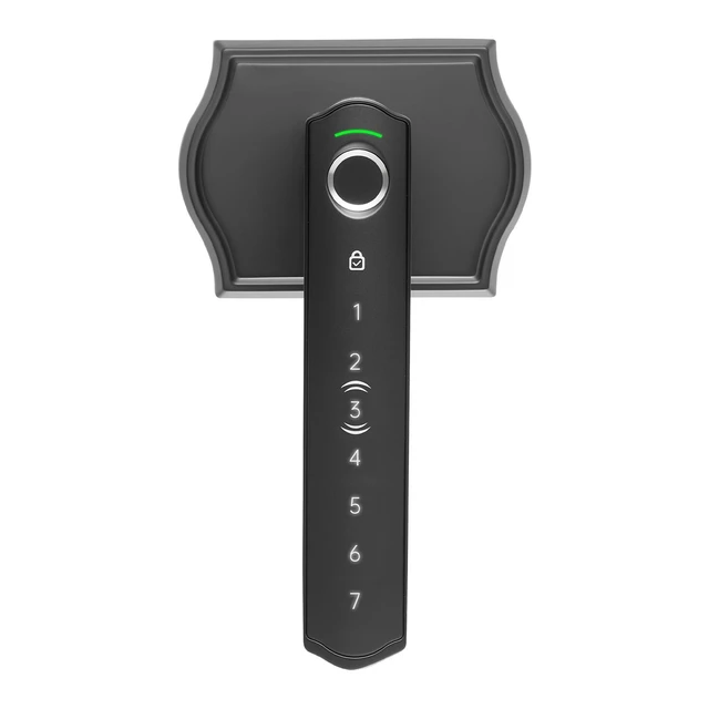 Alt view image 2 of 2 - Vevor Fingerprint Door Lock Set, Electronic Biometric Knob Keyless Entry Door Lock with Handle, Auto Locking, One-Time Code, Anti-Peeking Password, Easy Installation, for Home, Apartment, Matte Black