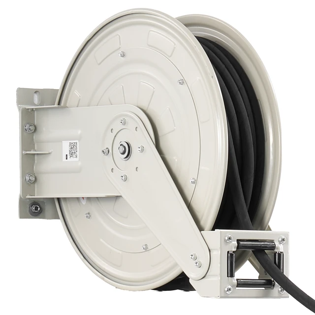 Alt view image 8 of 8 - VEVOR Grease Hose Reel, 1/4 in x 50 ft Retractable, Spring Driven Auto Swivel Rewind, Max 10152 PSI, Heavy-Duty Carbon Steel Construction with Steel Wire Braided Hose, for Lube, Grease, Hydraulic Oil