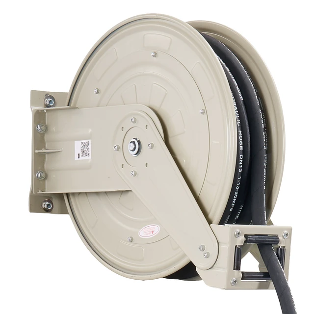 Alt view image 8 of 8 - VEVOR Oil Hose Reel, 1/2 inch x 50 ft Retractable, Spring Driven Auto Swivel Rewind, Max 3625 PSI, Heavy-Duty Carbon Steel Construction with Steel Wire Braided Hose, for Engine / Gear / Hydraulic Oil