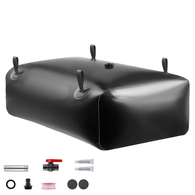 Alt view image 15 of 15 - VEVOR Portable Water Storage Bladder 87 Gal PVC Collapsible Water Tank Black