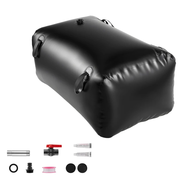 Alt view image 9 of 9 - VEVOR Water Storage Bladder, 63.4 Gallon (240L) Water Storage Container Tank, 1000D PVC Large Capacity Soft Bag Bladder, Collapsible Portable for Garden Irrigation, Camping, RVs, Emergency Use - Black
