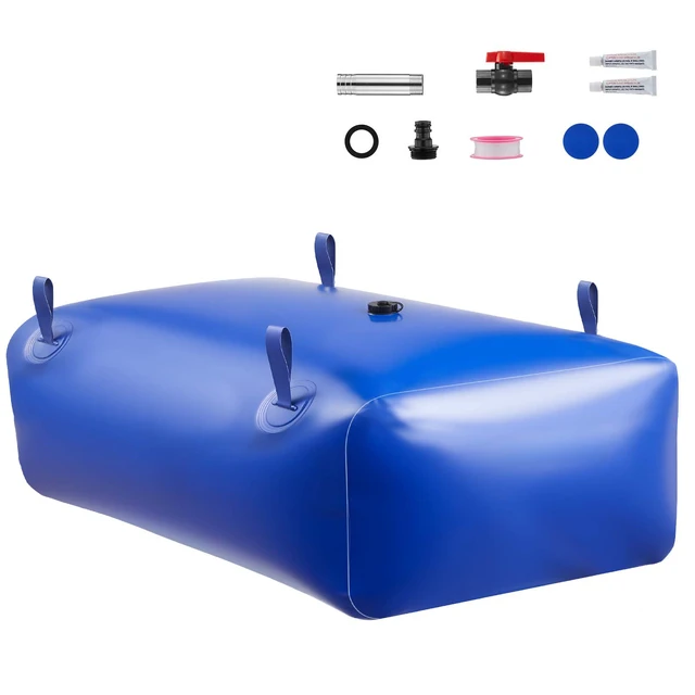 Alt view image 8 of 8 - VEVOR 540L/142.65 Gallon Water Storage Bladder, Water Tank, 1000D Blue PVC Collapsible Water Storage Containers, Large Capacity Soft Water Bag,Water Bladder,Fire Prevention,Camping,Emergency Water Use