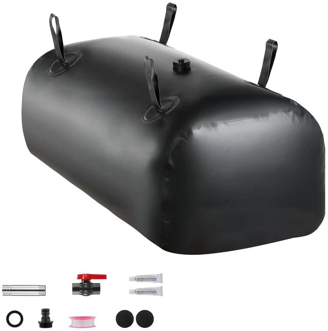 Alt view image 15 of 15 - VEVOR Portable Water Storage Bladder 29.9 Gal PVC Collapsible Water Tank Black