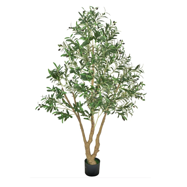 Alt view image 9 of 9 - VEVOR 6FT Artificial Olive Tree Tall Fake Plant with Black Pot for Home Office