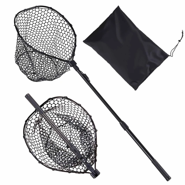 Alt view image 8 of 8 - VEVOR Fishing Net, Foldable Landing Nets with Telescopic Handle, Portable Lightweight and Stronger 6063 Aluminum Fish Gear, Soft Silicone Fish-Friendly Mesh, for Kayak, Boat, Bank, Pond, Gifts for Men
