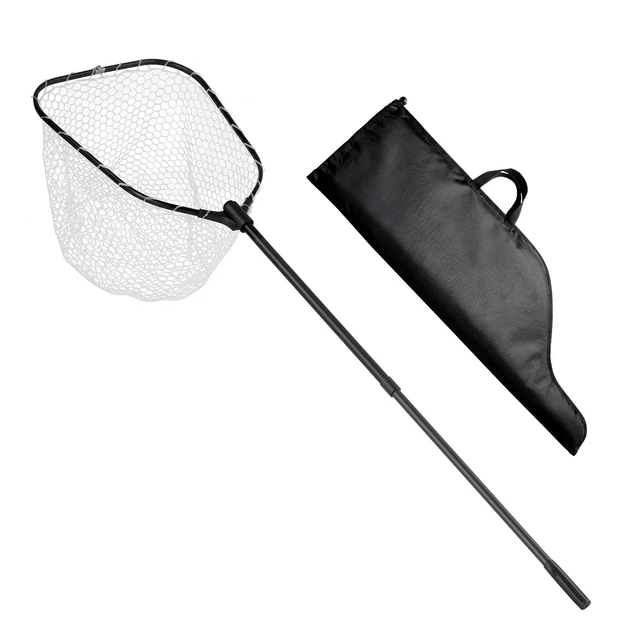 Alt view image 8 of 8 - VEVOR Fishing Net, Foldable Landing Nets with Telescopic Handle and Built in Length Scale, Lightweight and Stronger 6063 Aluminum Fish Gear, Soft Silicone Mesh, Holds up to 30 lbs, for Kayak Boat Bank