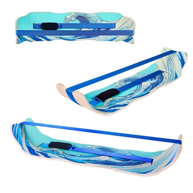 Alt view image 8 of 8 - VEVOR Balance Board, Wobble Board Trainer for Adults, Premium Wooden Curved Balance Training Equipment, Compact & Lightweight for Core Workouts, Standing Desk Exercise, Home Gym, Yoga & More, Blue