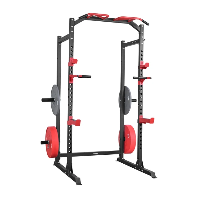 Alt view image 9 of 9 - Vevor Power Cage Power Rack, Multifunctional Barbell Squat Rack with Adjustable Height, Home Gym Strength Training Workout Equipment with J-Hooks & More Fitness Attachment for Bench Press Pull-Up Dips