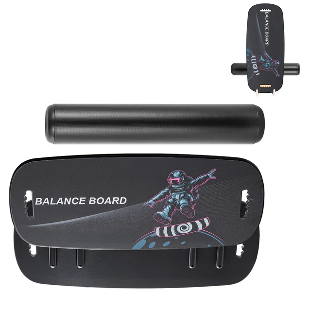 Alt view image 8 of 8 - VEVOR Balance Board, 2-in-1 Wobble Board Trainer for Adults, Premium Wooden Balance Training Equipment, with Roller, Magnetic Stoppers, Storage Rack, for Core Workouts, Surf Trainer & Physical Therapy