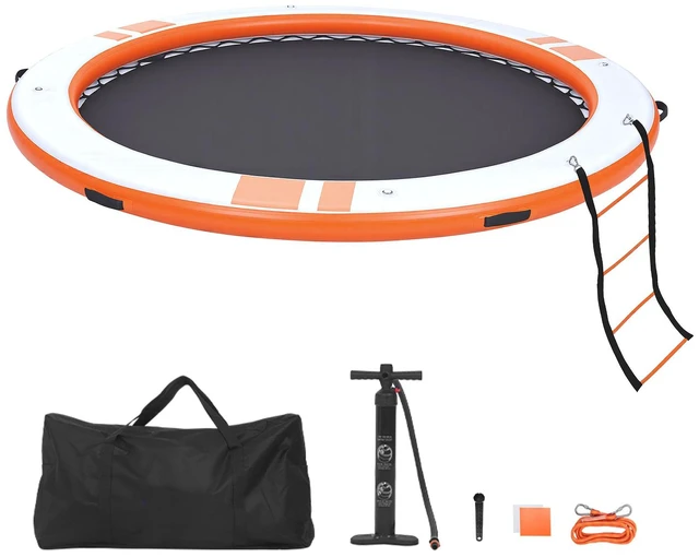 Main image of VEVOR Inflatable Floating Dock, 10 FT Inflatable Dock Platform, Non-Slip Water Air Mat with Portable Carrying Bag & Detachable Ladder, Floating Water Platform Island Raft for Pool Beach Ocean, Orange