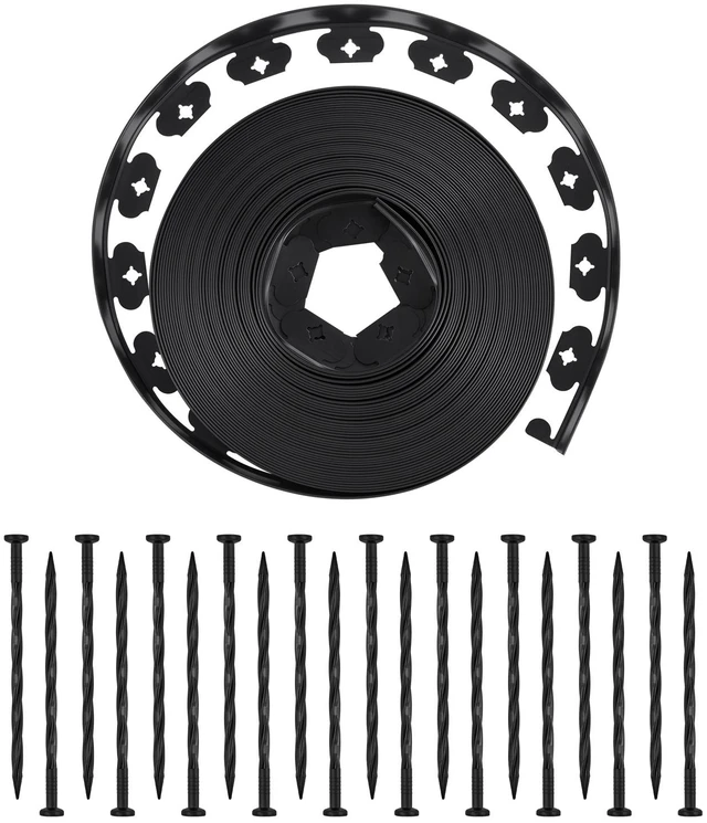Alt view image 9 of 9 - VEVOR Landscape Edging 100 ft x 1.5 in L-Shaped Plastic Garden Border No Dig