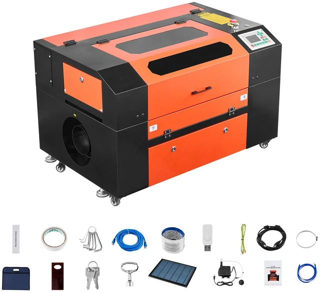 Alt view image 8 of 8 - VEVOR 50W CO2 Laser Engraver, 20 x 12 in, CO2 Laser Engraver Cutter Machine with 4 Way Pass Air Assist, Engraving Cutting Machine, Compatible with LightBurn CorelDRAW RDWorks, for Wood Acrylic Glass