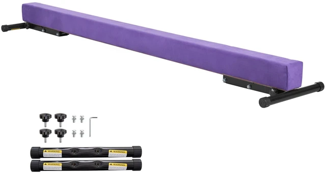 Alt view image 9 of 9 - VEVOR Adjustable Balane Beam for Kids, 8FT Gymnastics Beam, High and Low Floor Beams of 5 Adjustable Heights for All Gymnastic Levels, Professional Gymnastic Equipment for Home and Gym Center, Purple