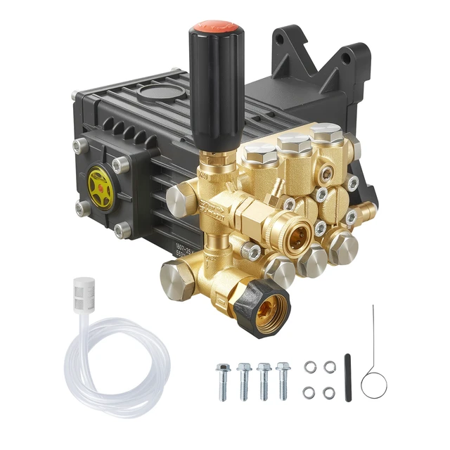 Alt view image 8 of 8 - VEVOR Pressure Washer Pump, 1" Shaft Horizontal Triplex Plunger, 3600 PSI, 3.7 GPM, Replacement Power Washer Pumps Kit with Siphon Tube, Hardware, Compatible with Simpson MorFlex 40224, 40225, 40226