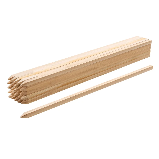 Alt view image 9 of 9 - Wooden Garden Stakes 25Pcs 36x0.75x0.75 in Sturdy Fir Wood Survey Grading Stakes