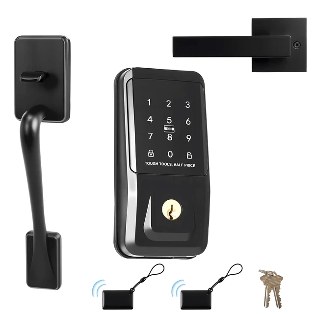 Alt view image 2 of 2 - Vevor Keyless Entry Door Lock with Handle Set, Touchpad Electronic Deadbolt with IC Card, Customizable User Codes, Keyed Entry, Auto Lock, Anti-Peeking Password, Backlit, for Home, Matte Black