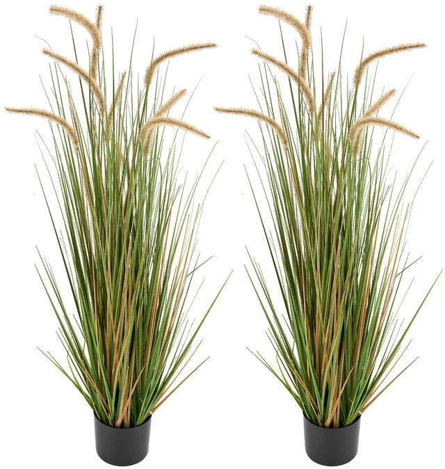 Alt view image 9 of 9 - VEVOR Artificial Grass Plant, 2 Pack 47 inch Horsetail Reed Grass in Pot, Premium PVC Faux Fake Greenery Shrubs Plant for Indoor Outdoor House Home Garden Office Room Décor, Housewarming, Green