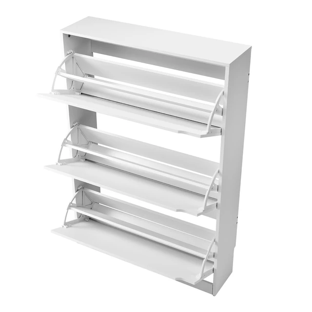 Alt view image 2 of 2 - VEVOR Shoe Cabinet with 3 Flip Drawers, Modern Shoes Storage Cabinet with Anti-Tipping Device, Freestanding Shoe Rack Organizer, Ideal for Entryway, Hallway, Bedroom, Living Room, Closet, White