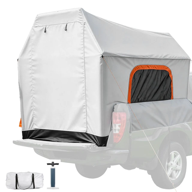 Alt view image 8 of 8 - VEVOR Inflatable Pickup Truck Tent, 7.2 x 5.4 FT 3-Season Truck Bed Tent with Ventilated Mesh Windows, PU2000mm Waterproof Pickup Camping Tents for Outdoor Hiking Activities - Air Pump Included