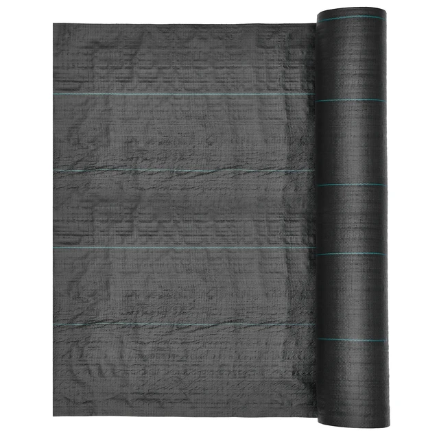 Alt view image 8 of 8 - VEVOR Weed Barrier Fabric Heavy Duty, 13x115FT 3.5oz Landscape Fabric, Woven Weed Blocker Fabrics, Garden Fabrics Weeds Barrier, Weeds Control Ground Cover, Geotextile Webbing, Gardening Mat, Black