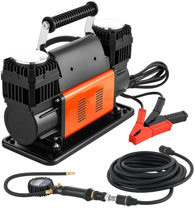 Alt view image 2 of 2 - Vevor Dual-Cylinder Heavy Duty Air Compressor, 10.6CFM Portable Tire Inflator, 12V 150PSI Offroad Air Pump with Digital Pressure Gauge & Adapters for Truck Car SUV 4 x 4 Vehicle RV