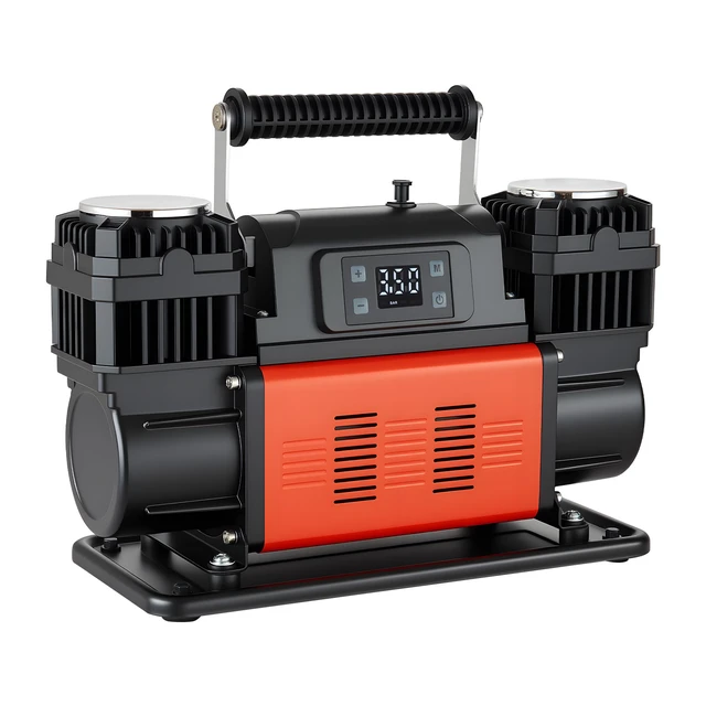 Alt view image 2 of 2 - Vevor Dual-Cylinder Heavy Duty Air Compressor, 10.6CFM Auto-Stop Portable Tire Inflator, 12V 150PSI Offroad Air Pump with LCD Digital Display & Adapters for Truck Car SUV 4 x 4 Vehicle RV