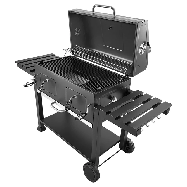 Alt view image 8 of 8 - VEVOR Charcoal Grill, 780 sq.in. Extra-Large Charcoal Barbecue Grill with 2 Liftable Charcoal Trays & Folding Side Tables, High-Temp Powder-Coated Steel BBQ Cooking Grills for Patio Backyard Parties