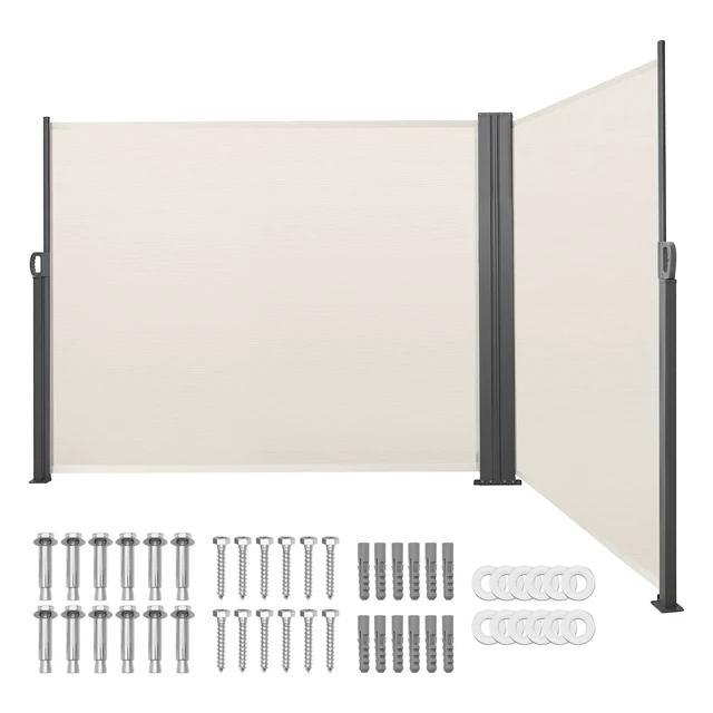 Alt view image 8 of 8 - VEVOR Retractable Side Awning, 71" x 236" Patio Retractable Side Screen with 180 g/m² Polyester Fabric, Waterproof Sunshade Outdoor Privacy Screen Room Divider for Garden, Balcony, Pools, Deck, Beige