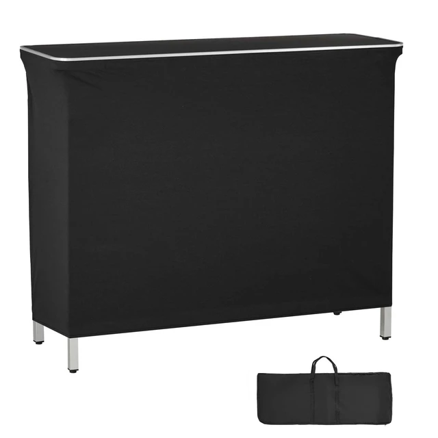 Alt view image 8 of 8 - VEVOR Folding Portable Bar Table, 43.3 x 15.2 x 34.8 in, with Carry Bag, Storage Shelf, and Detachable Skirt, Quick and Easy Setup, Foldable Mobile Bartending Station for Events, Party, Tradeshow