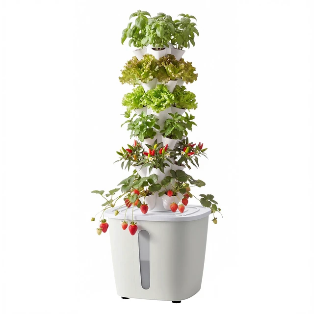 Alt view image 8 of 8 - VEVOR Hydroponic Tower, 30 Pods 6 Tiers Hydroponics Growing System Kit with App Control, Vertical Home Garden with 20L Water Tank & Pump, Planter Germination Kit for Indoor Herbs, Fruits, Vegetables