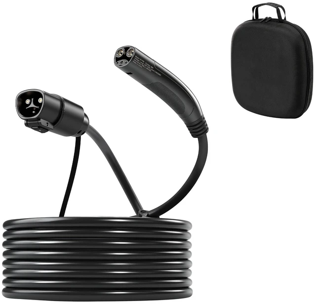 Alt view image 9 of 9 - VEVOR EV Charger Extension Cable for Tesla, 48Amp 40 ft Max 240V 11.52 kW with NACS Plug, EV Extension Cord for Level 1/2 Tesla Mobile/Wall Connector/Destination Charger, Model Y/X/3/S, Carrying Bag