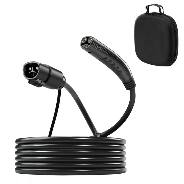 Alt view image 9 of 9 - VEVOR EV Charger Extension Cable for Tesla, 48Amp 21 ft Max 240V 11.52 kW with NACS Plug, EV Extension Cord for Level 1/2 Tesla Mobile/Wall Connector/Destination Charger, Model Y/X/3/S, Carrying Bag
