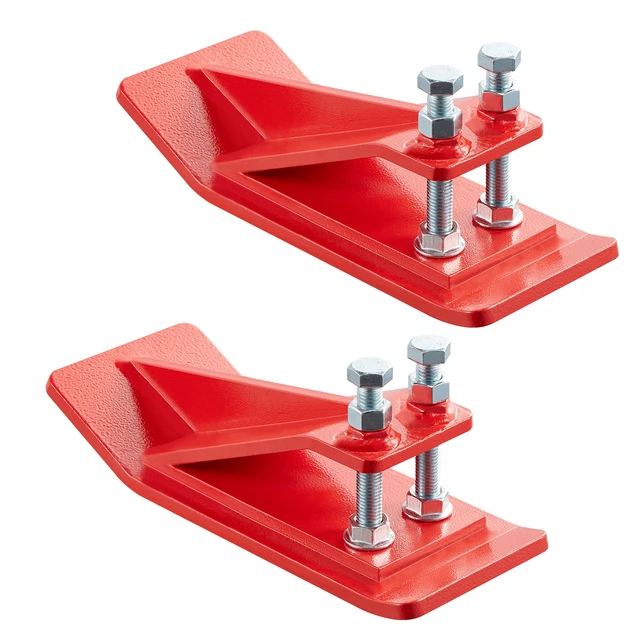Alt view image 9 of 9 - VEVOR Tractor Bucket Protector, 2PCS Heavy Duty Steel Bucket Edge Protectors, Edge Tamer Anti-Skid Device with Double Hexagon Lock Nuts and Bolts, for Snow, Leave Removal & Spreading Gravel (Red)