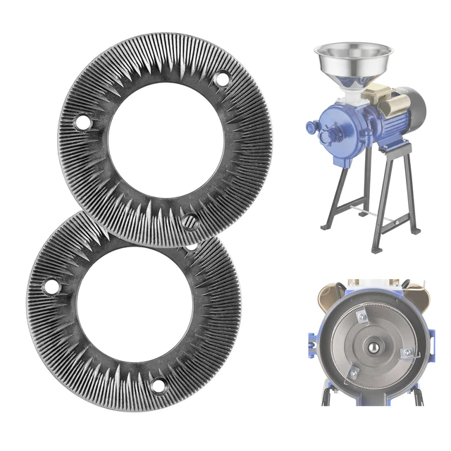 Alt view image 8 of 8 - VEVOR 2PCS Grinding Sheets for Electric Grain Mill Grinder, Cast Iron Dry Grinding Discs, Replacement Grinding Plates Compatible with VEVOR GM-001, GM-002, GM-003 Corn Spice Mill Grinder