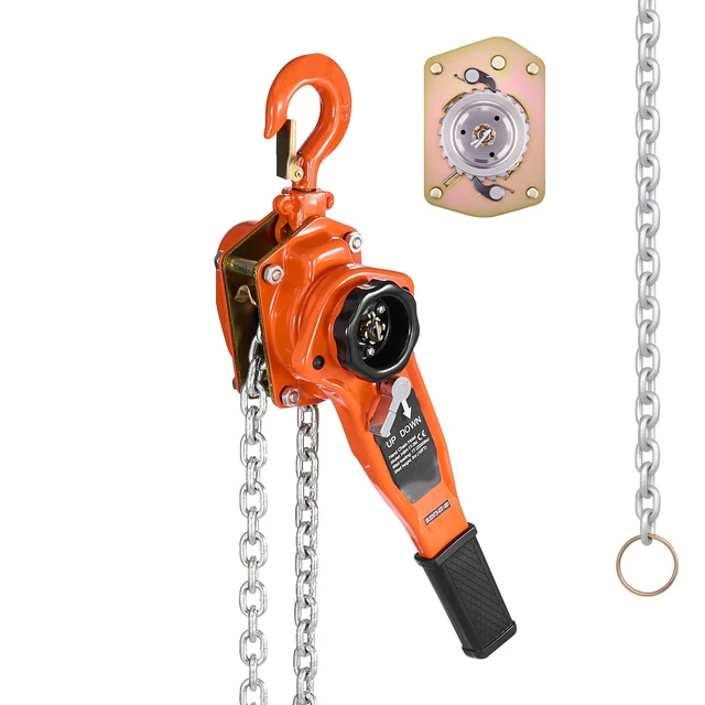 Alt view image 2 of 2 - VEVOR Manual Lever Chain Hoist, 1T 2200LBS Capacity Heavy Duty Come Along, 10FT Lift G80 Alloy Steel Chain With Dual Pawl Mechanical Brake,360°Rotating Hooks, for Warehouse Construction Garage