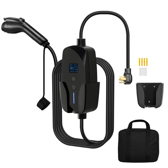 Alt view image 9 of 9 - VEVOR Level 2 EV Charger Portable Charger 32A 240V NEMA 14-50P with 25 ft Cable