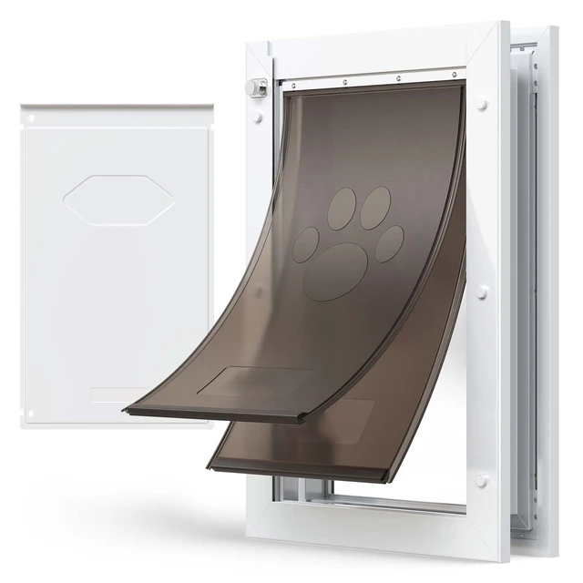 Alt view image 8 of 8 - VEVOR Pet Door, Large, with Double Magnetic Flaps and Metal Frame, Strong and Weatherproof Dog Door for Interior and Exterior Doors, Easy to Install, Easy In-and-Out Access for Doggies, White