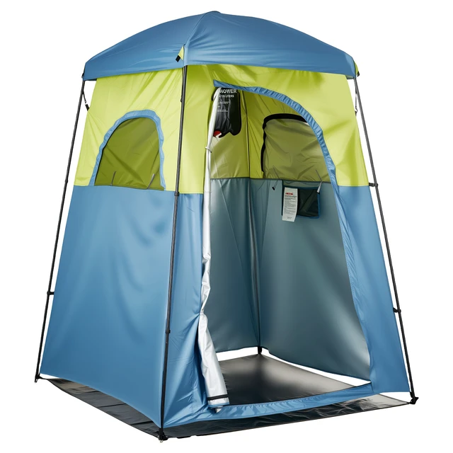 Alt view image 2 of 2 - Vevor Camping Shower Tent, 1 Room, Portable Privacy Tent Changing Room with Shower Bag, Ground Stakes, Ropes, Carry Bag, and Support Poles, 150D Oxford Fabric with Silver Coating, for Camping, Fishing