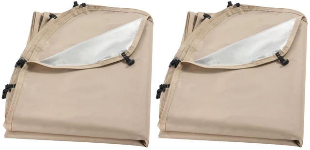 Alt view image 9 of 9 - Sun Shade Sail Canopy Covers, Fit for 6 x 6 ft Screen House Tent, Sun Protection, 5.51 x 5.71 ft 300D Oxford Silver-Coated Fabric, Pack of 2 (Not Include Tent), for Outdoor Activities, Beige