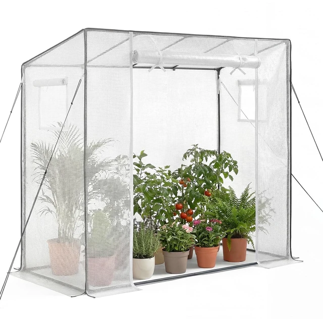 Alt view image 8 of 8 - VEVOR Walk-in Greenhouse, 76.8" x 30.3" x 66.1" Greenhouse for Outdoors with Windows, PE Cover, Roll-Up Zipper Door, Walk in Green House Kit, Portable Plant Garden Hot House for Backyard, Outside