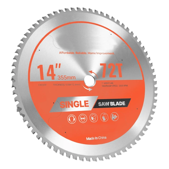 Alt view image 9 of 9 - VEVOR Circular Saw Blade Metal Cutting Blade for Circular Saw 14 in 72 Teeth
