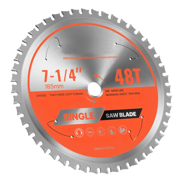 Alt view image 9 of 9 - VEVOR Circular Saw Blade Metal Cutting Blade for Circular Saw 7-1/4 in 48 Teeth