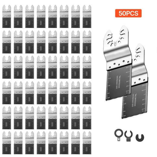 Alt view image 8 of 8 - VEVOR 50PCS Bi-Metal Oscillating Saw Blades, Universal Quick Release Oscillating Multi Tool Blades, Multitool Tool Blades for Nails, Soft Metal, Wood, Compatible with Dewalt Milwaukee Bosch Ryobi