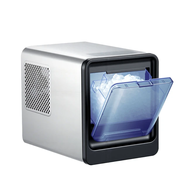 Alt view image 15 of 15 - VEVOR Countertop Ice Maker, 33 lbs per Day, Self-Cleaning Portable Machine with Scoop, Drawer-Style Ice Access, Nugget Ice-Making Machine with Chewable Ices for Home, Kitchen, Office, Bar & Party